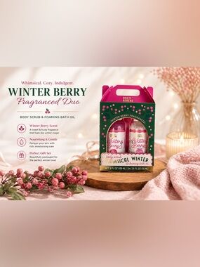 Winter Berry Whimsical Winter Body Scrub & Foaming Bath Oil Duo